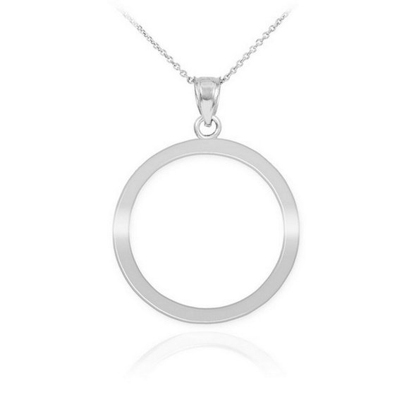 10k White Gold Eternity Circle of Life Necklace